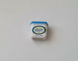 1 st yogurt. Miniatyr till dockskåp, tittskåp