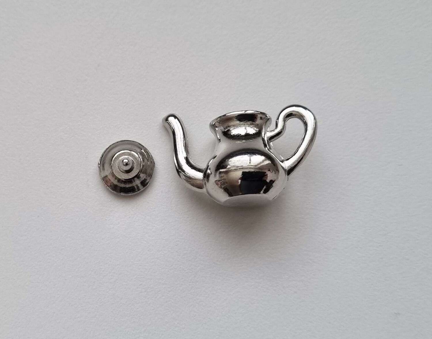 Kaffekanna / mjölkkanna med lock. Miniatyr för tittskåp, dockskåp