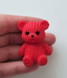 Röd nalle miniatyr, miniatyrnalle, mininalle