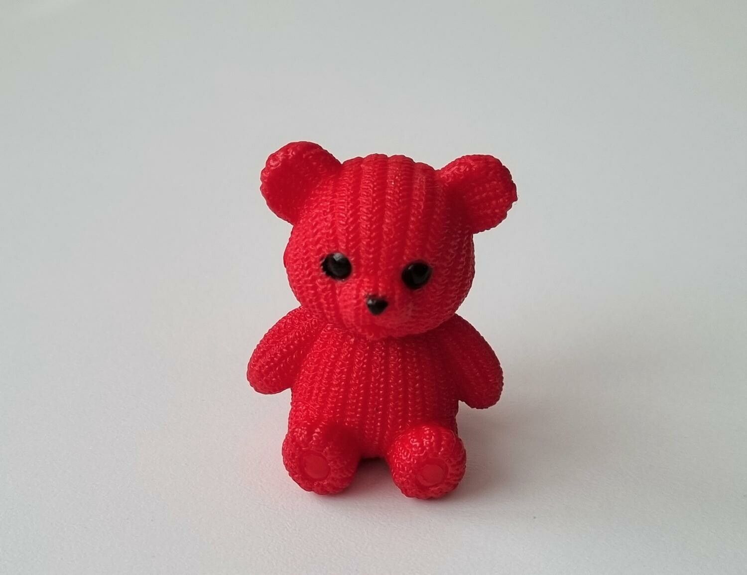 Röd nalle miniatyr, miniatyrnalle, mininalle