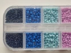 Låda med små pärlor, fröpärlor, glaspärlor (2 mm) Låda 2