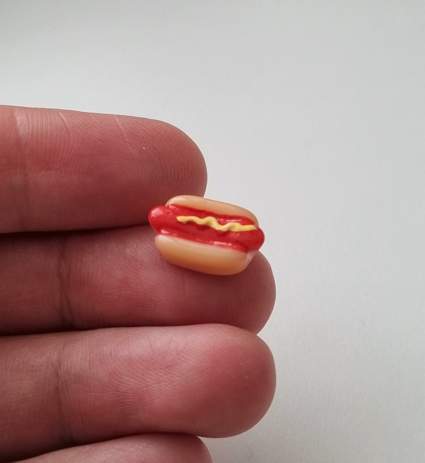 1 st korv med bröd, miniatyr för dockskåp / tittskåp