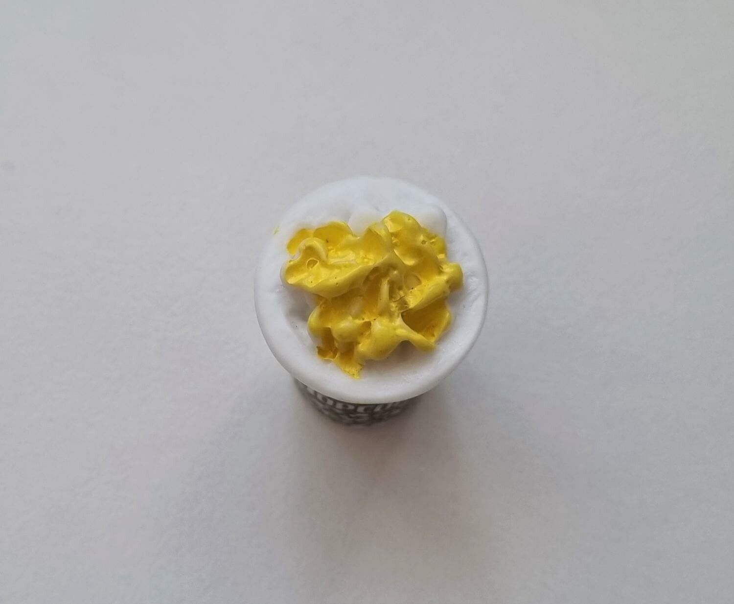 1 st popcornburk (grön) Miniatyr för dockskåp / tittskåp