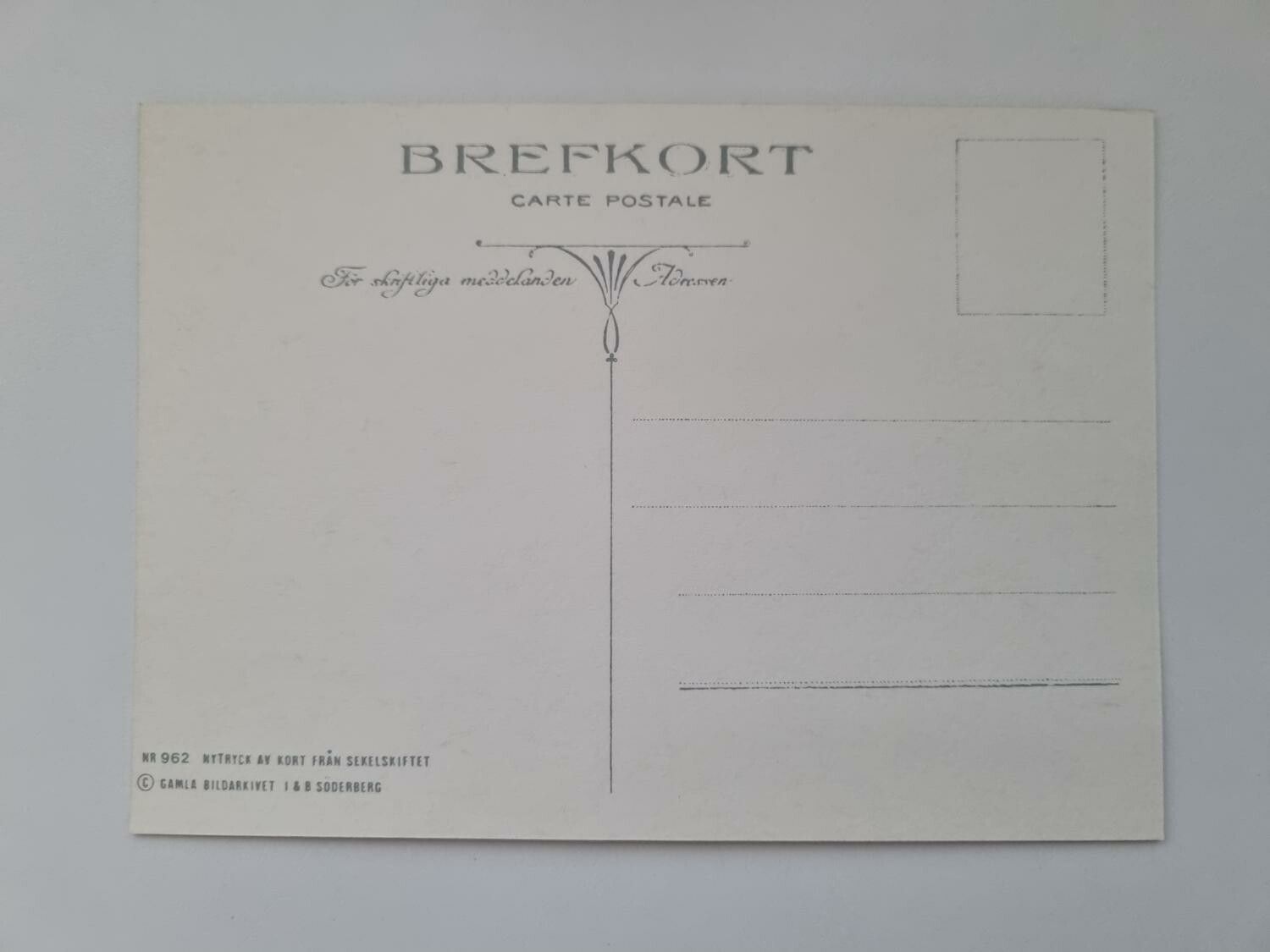 Vykort - Brefkort Nr 962, Hjärtlig gratulation