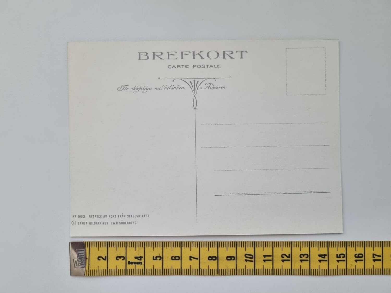 Vykort - Brefkort Nr 962, Hjärtlig gratulation