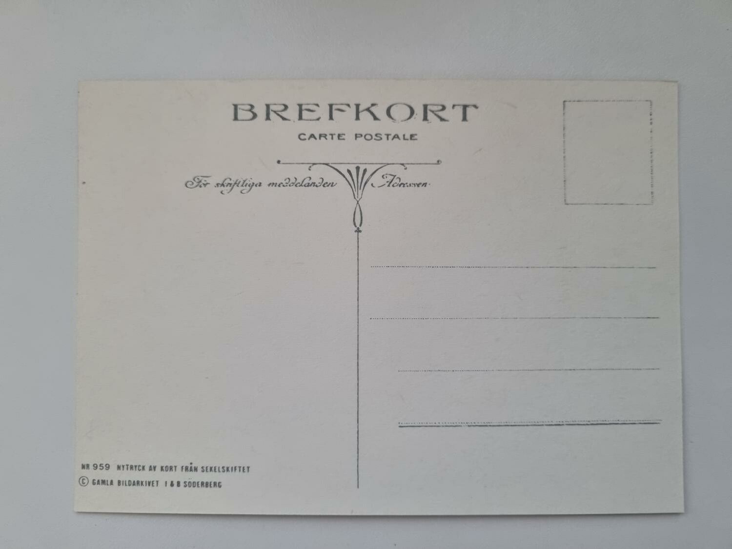 Vykort - Brefkort Nr 959, Hjärtlig gratulation