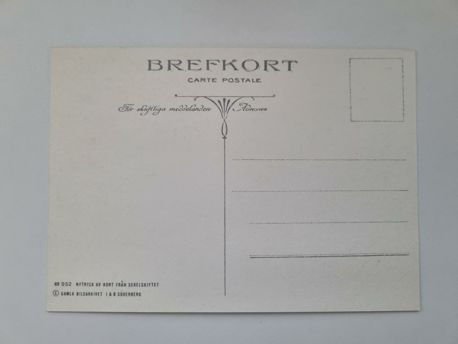 Vykort - Brefkort Nr 952