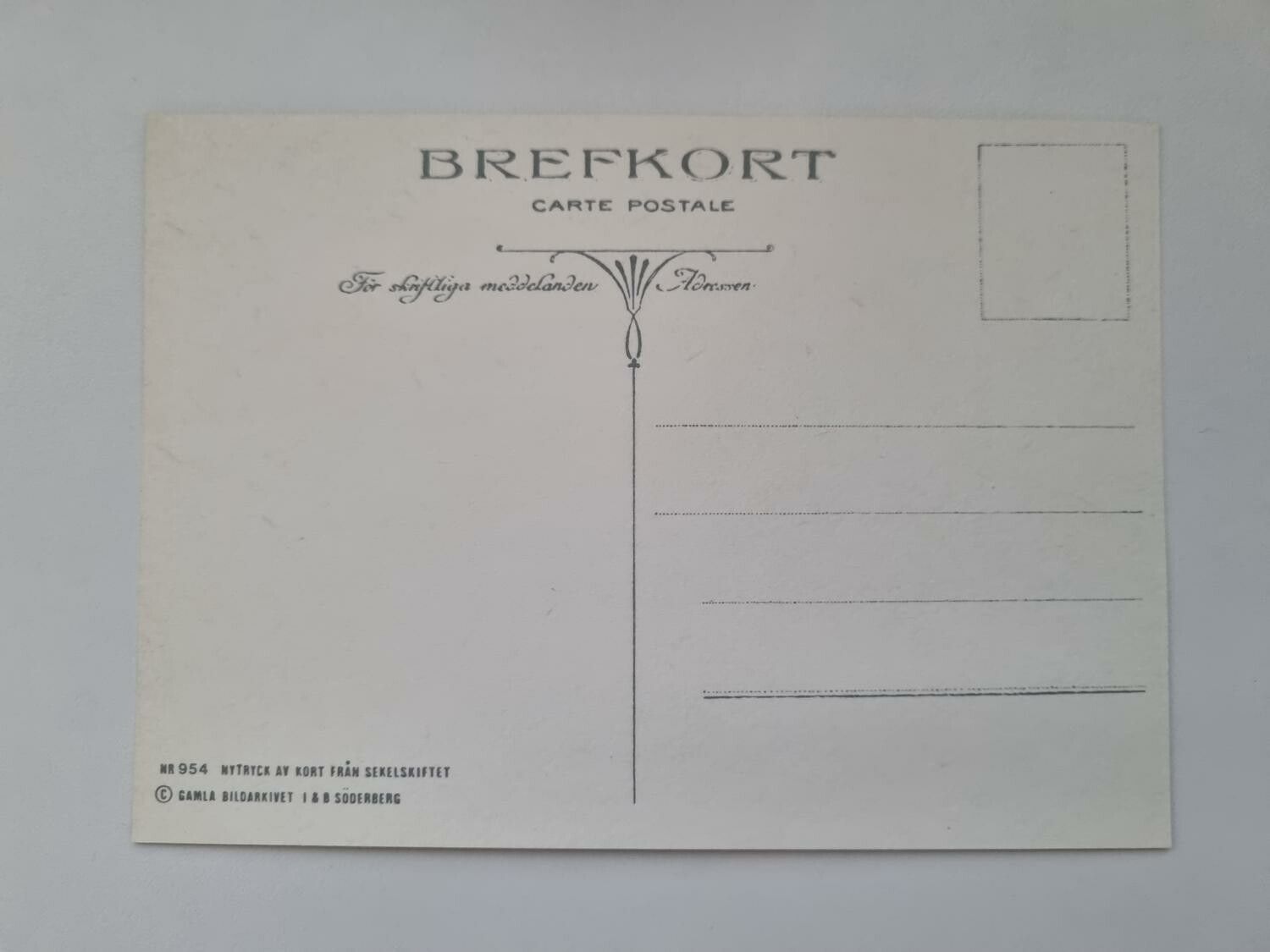 Vykort - Brefkort Nr 954