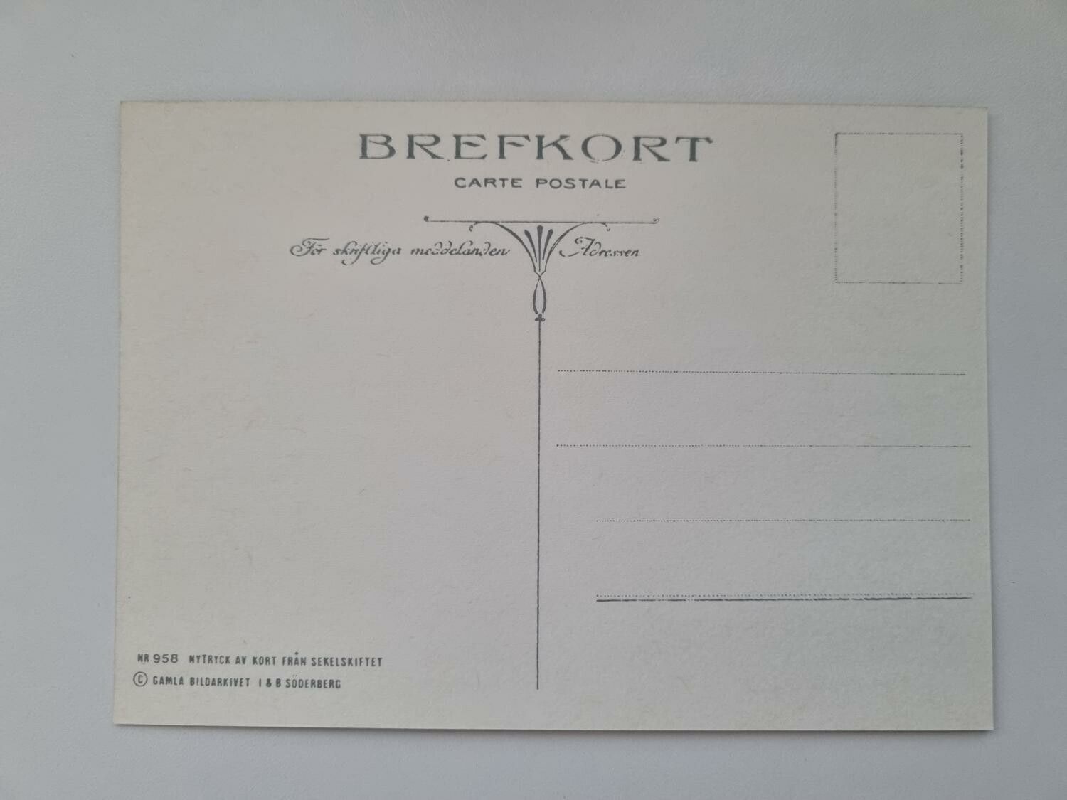 Vykort - Brefkort Nr 958