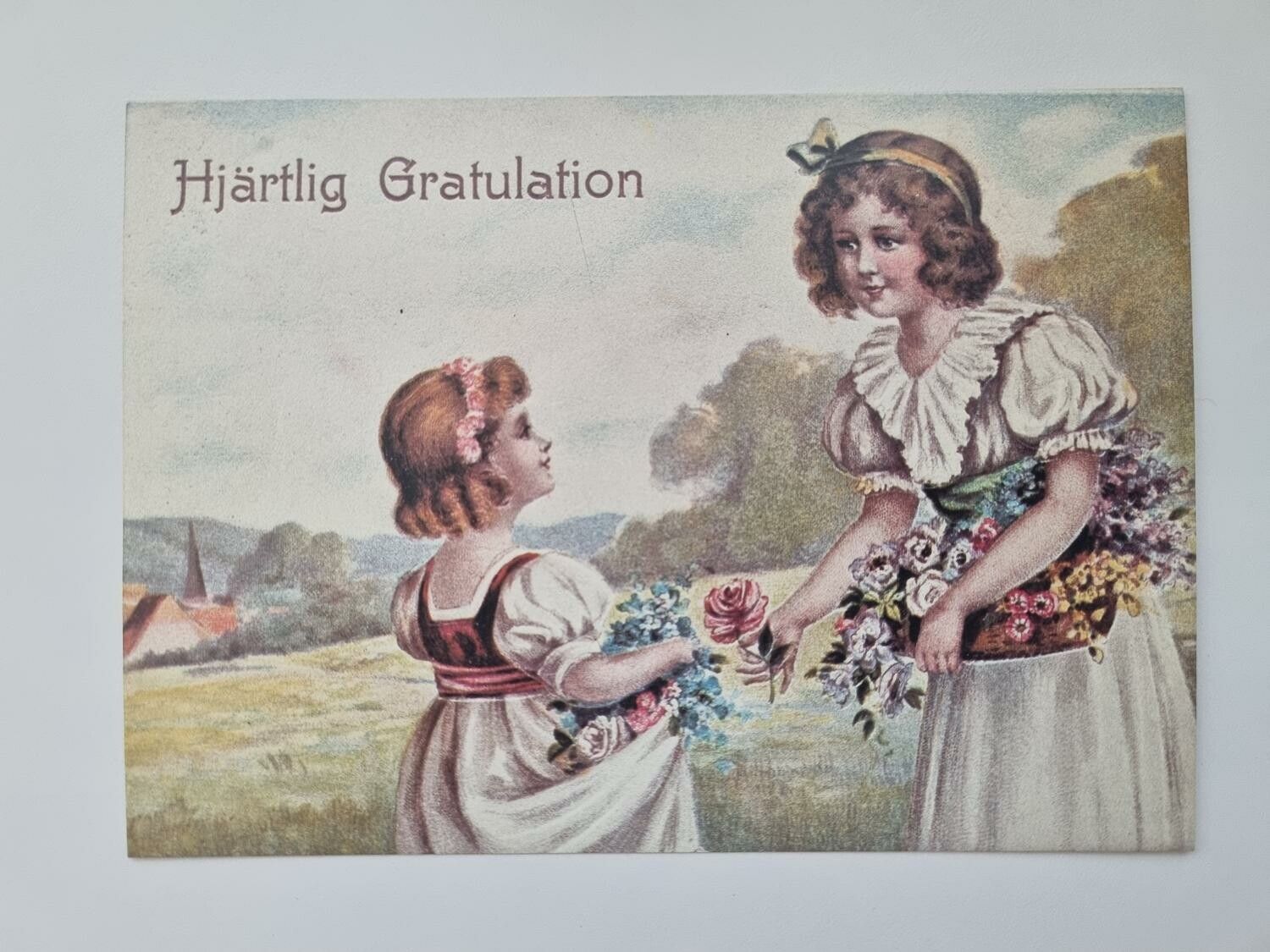 Vykort - Brefkort, hjärtlig gratulation