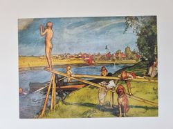 Vykort - Carl Larsson, Ett bra badställe