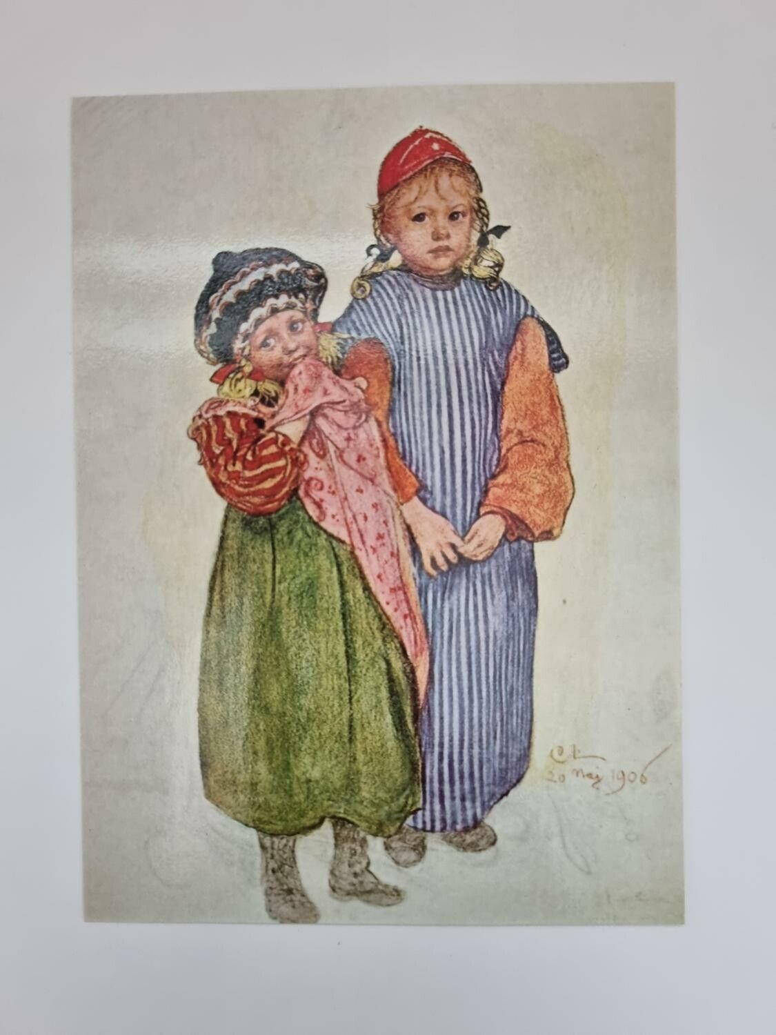 Vykort - Carl Larsson, Snickare Hellbergs ungar