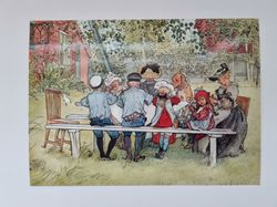 Vykort - Carl Larsson, Frukost under stora björken