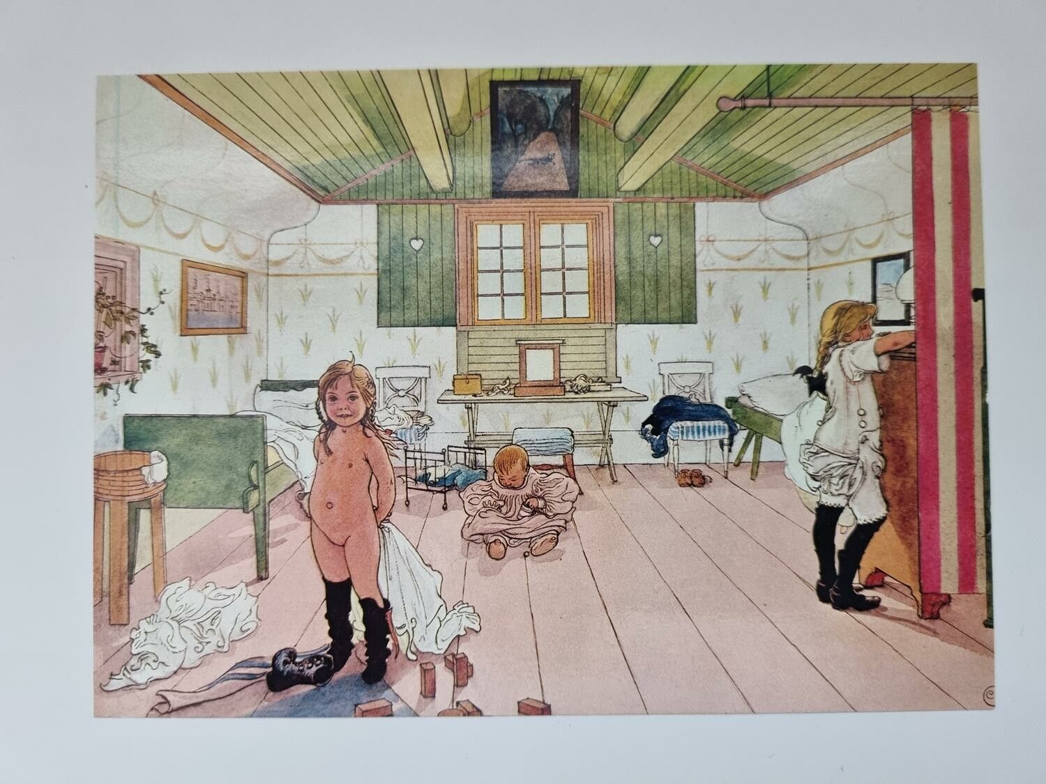 Vykort - Carl Larsson, Mammas och småflickornas rum