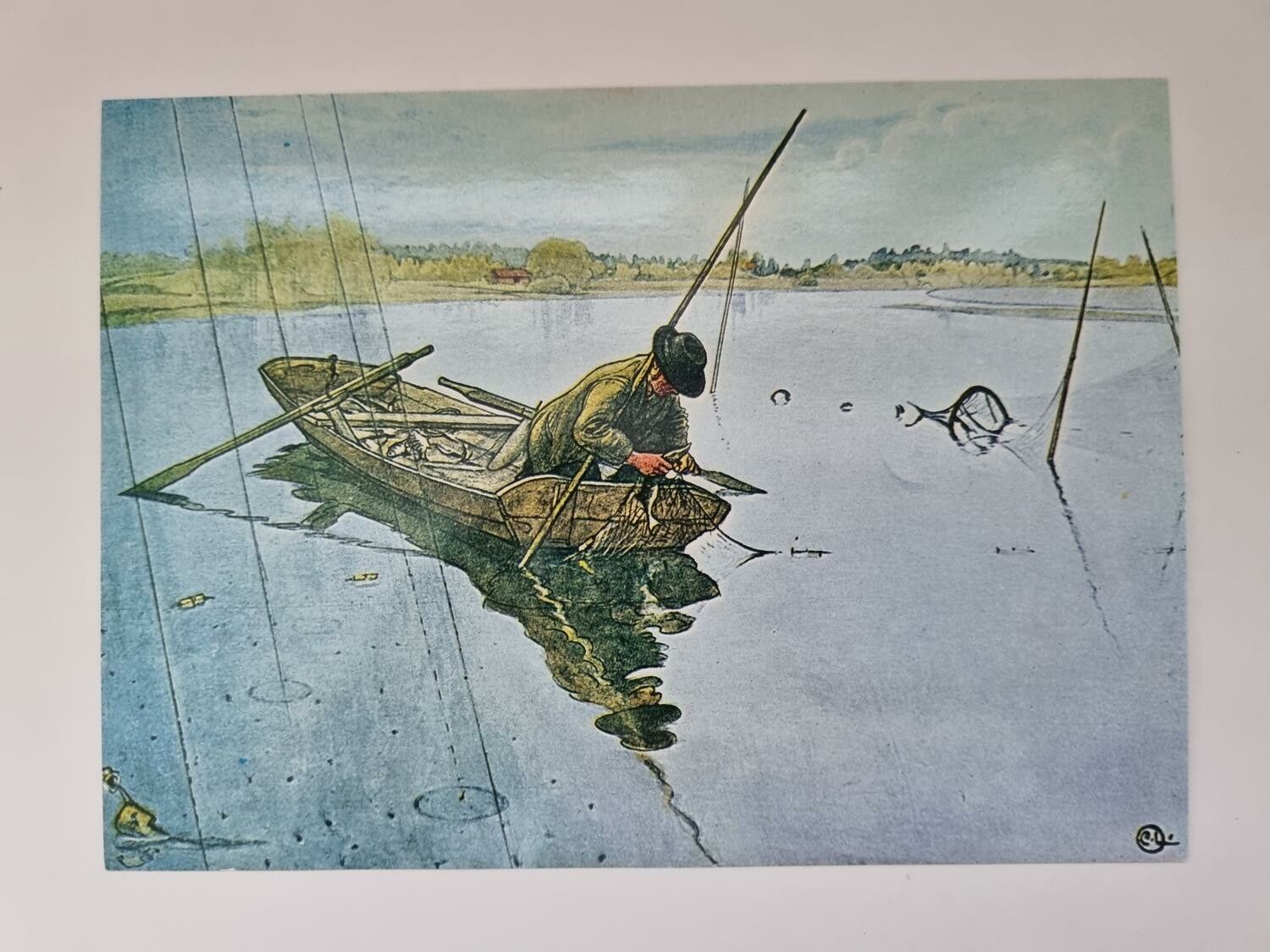Vykort - Carl Larsson, Fisket