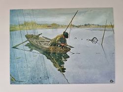 Vykort - Carl Larsson, Fisket