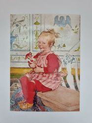 Vykort - Carl Larsson, Lisbeth med docka