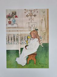 Vykort - Carl Larsson, Lisbeth med gul tulpan