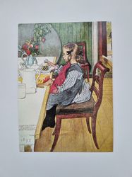 Vykort - Carl Larsson, Sjusoverskans dystra frukost