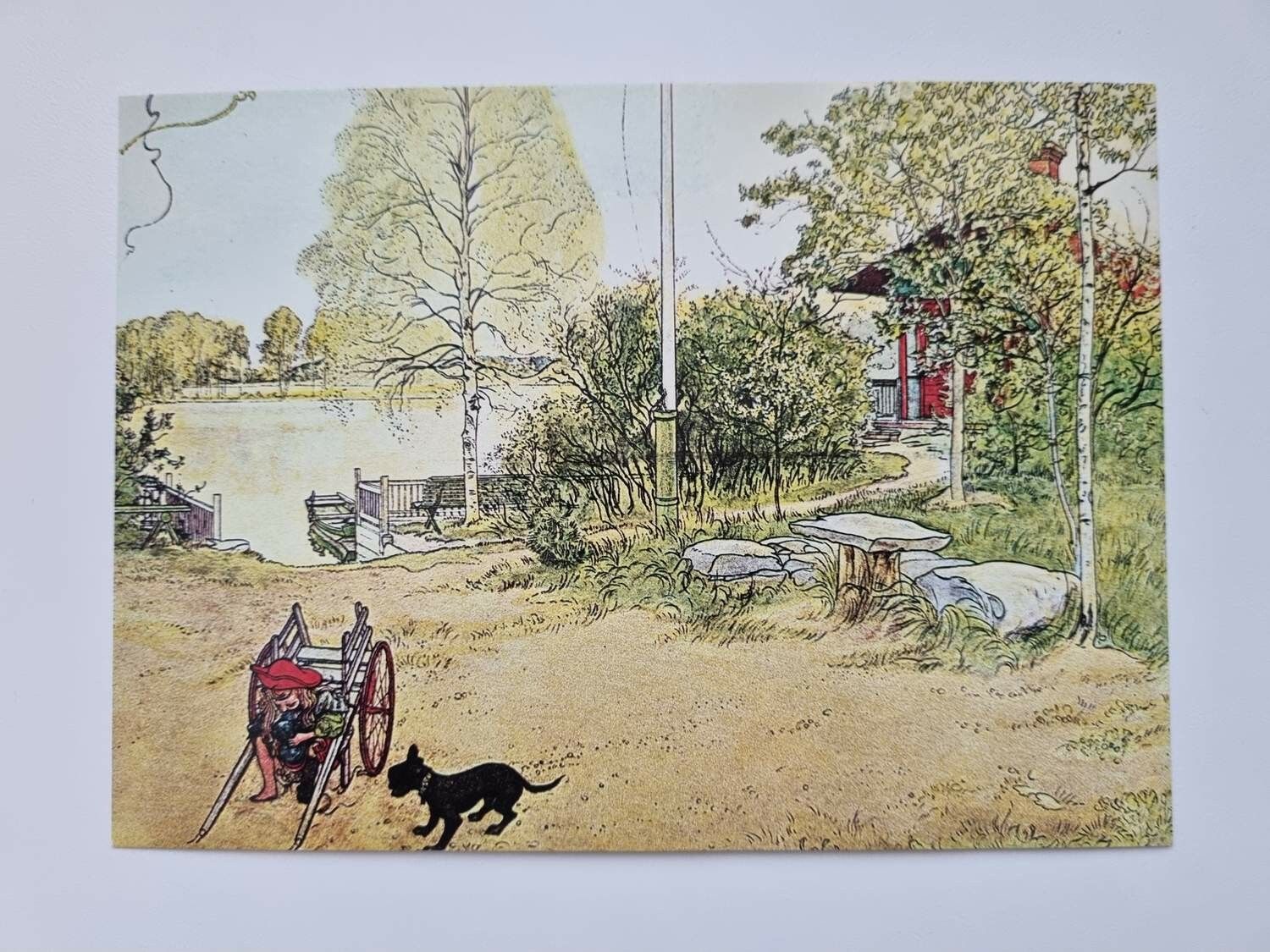 Vykort - Carl Larsson, Gårdsplanen