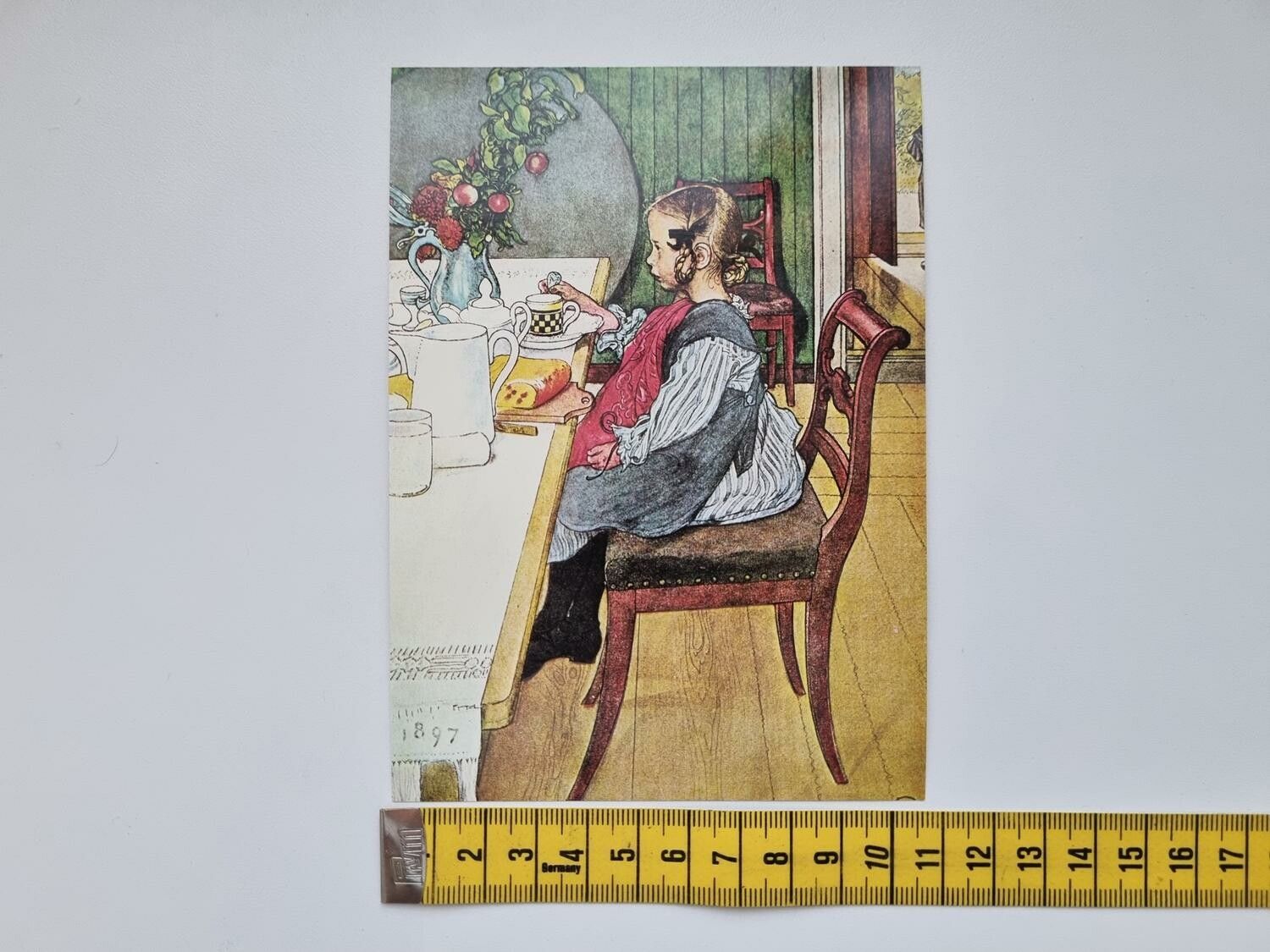 Vykort - Carl Larsson, Sjusoverskans dystra frukost