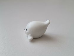 Gullig liten vit säl, miniatyr