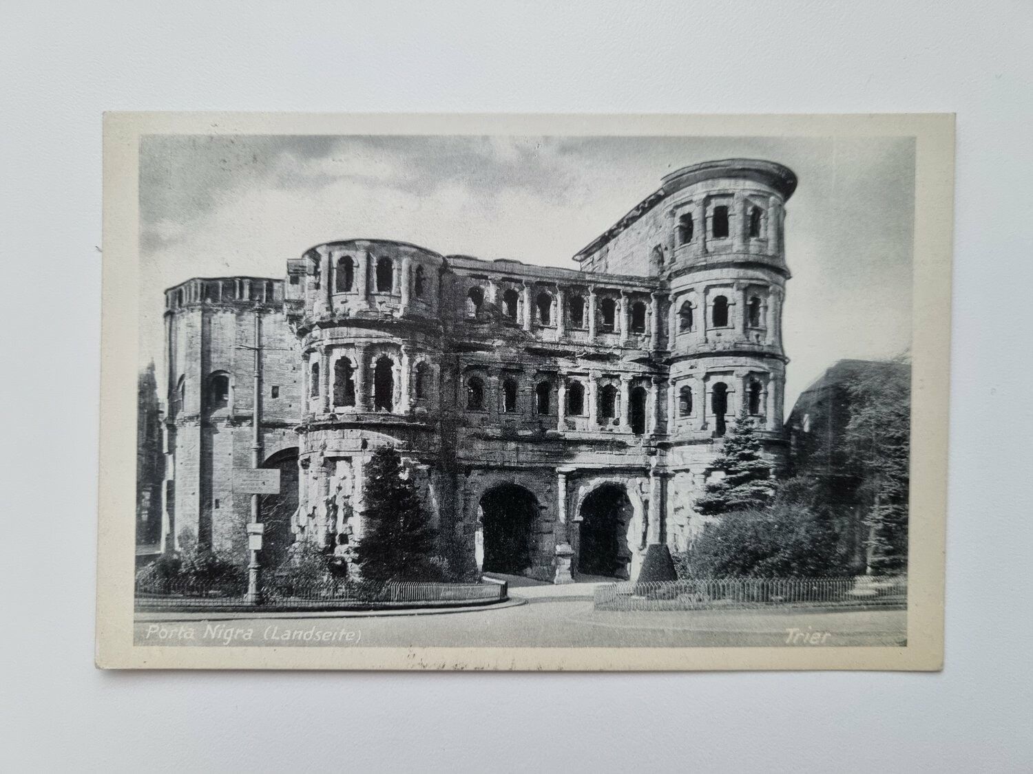 Äldre vykort Porta Nigra (Landseite) Trier