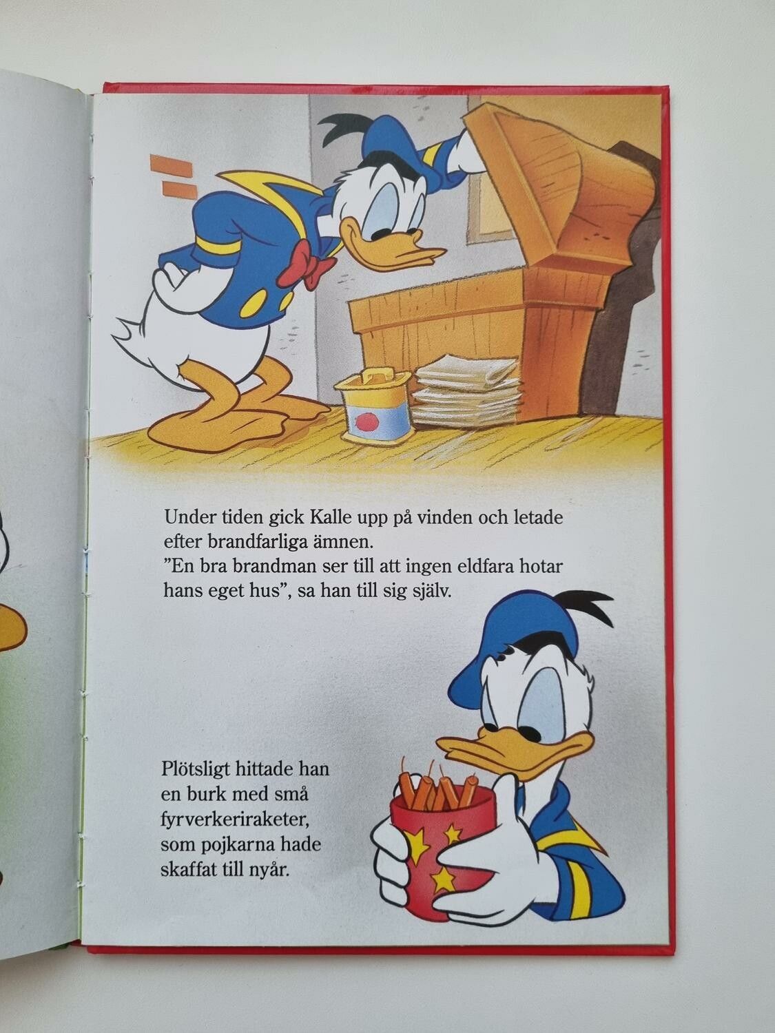 Kalle Anka som brandman, bok / barnbok