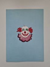 Vykort - Clown nr 3. Teckning: Lotta Lorentzon