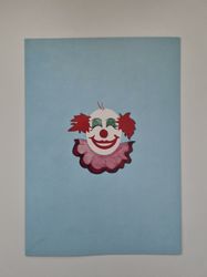 Vykort - Clown nr 3. Teckning: Lotta Lorentzon