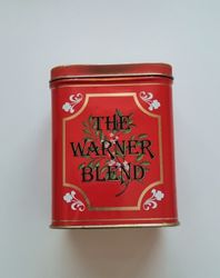 Röd kaffe- / teburk i plåt. The warner blend
