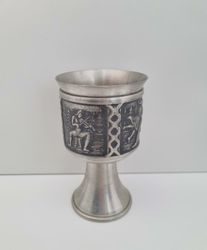 1 st detaljrik bägare / mugg dryckeskärl i tenn (ITB Norway Tinn 131)