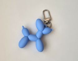 Nyckelring Ballonghund, hund ballong i silikon - Blå
