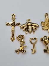 10 st guldfärgade Berlocker Charms Hängen för smyckestillverkning
