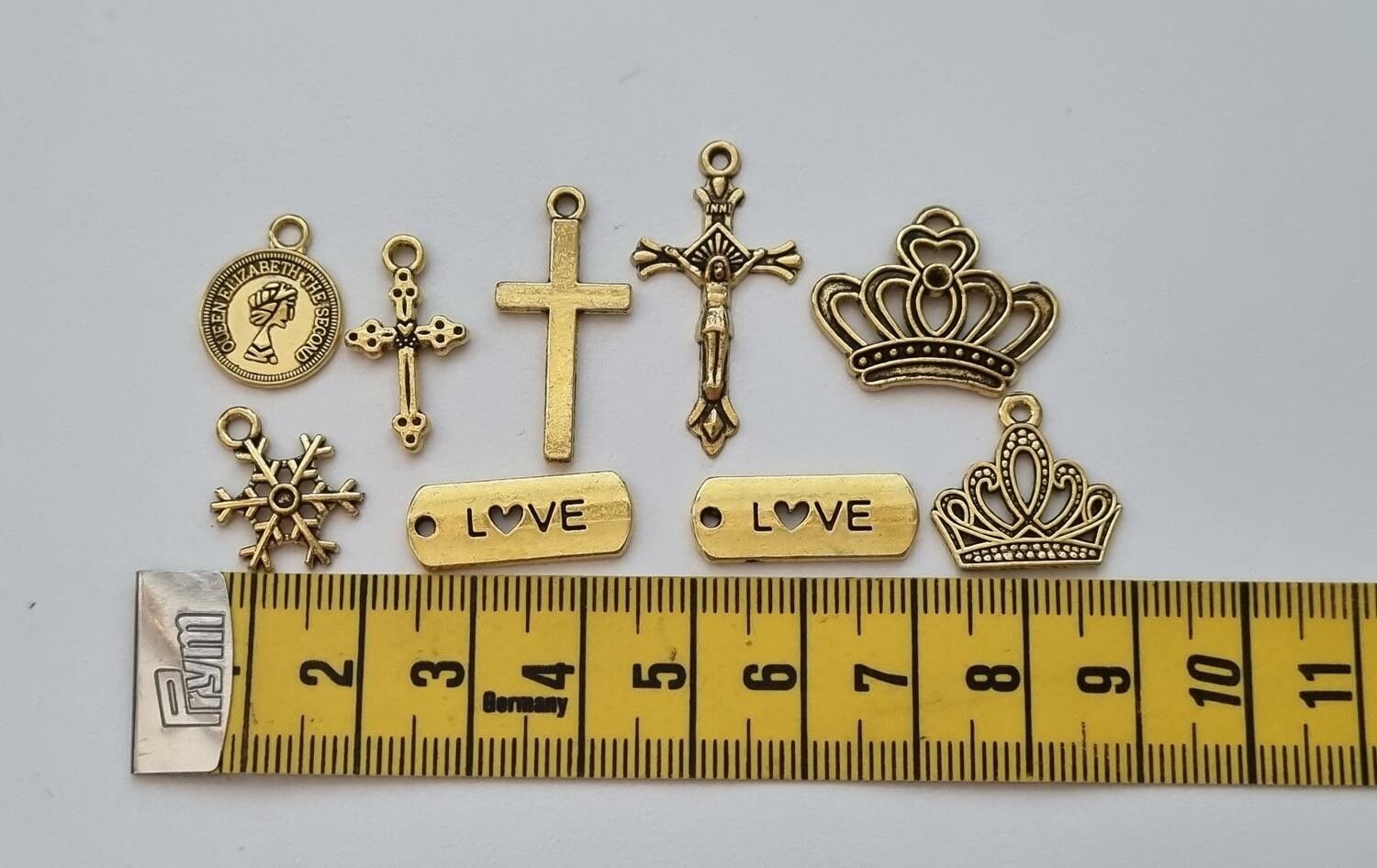 10 st guldfärgade Berlocker Charms Hängen för smyckestillverkning
