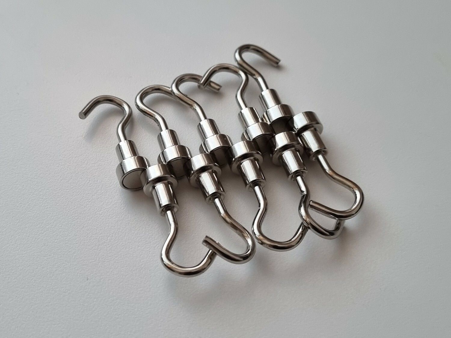 10 st Krokar, Neodymium magneter, magnetisk krok (ca 300 gram lyftkraft)