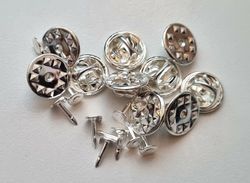 10 st silverfärgade fjärilslås / klämstift för att göra pins