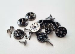 10 st silverfärgade fjärilslås / klämstift för att göra pins