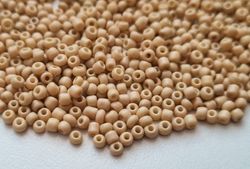 1000 små pärlor, fröpärlor, glaspärlor (2 mm) - Ljusbruna