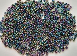 1000 små pärlor, fröpärlor, glaspärlor (2 mm) - Metallic mix