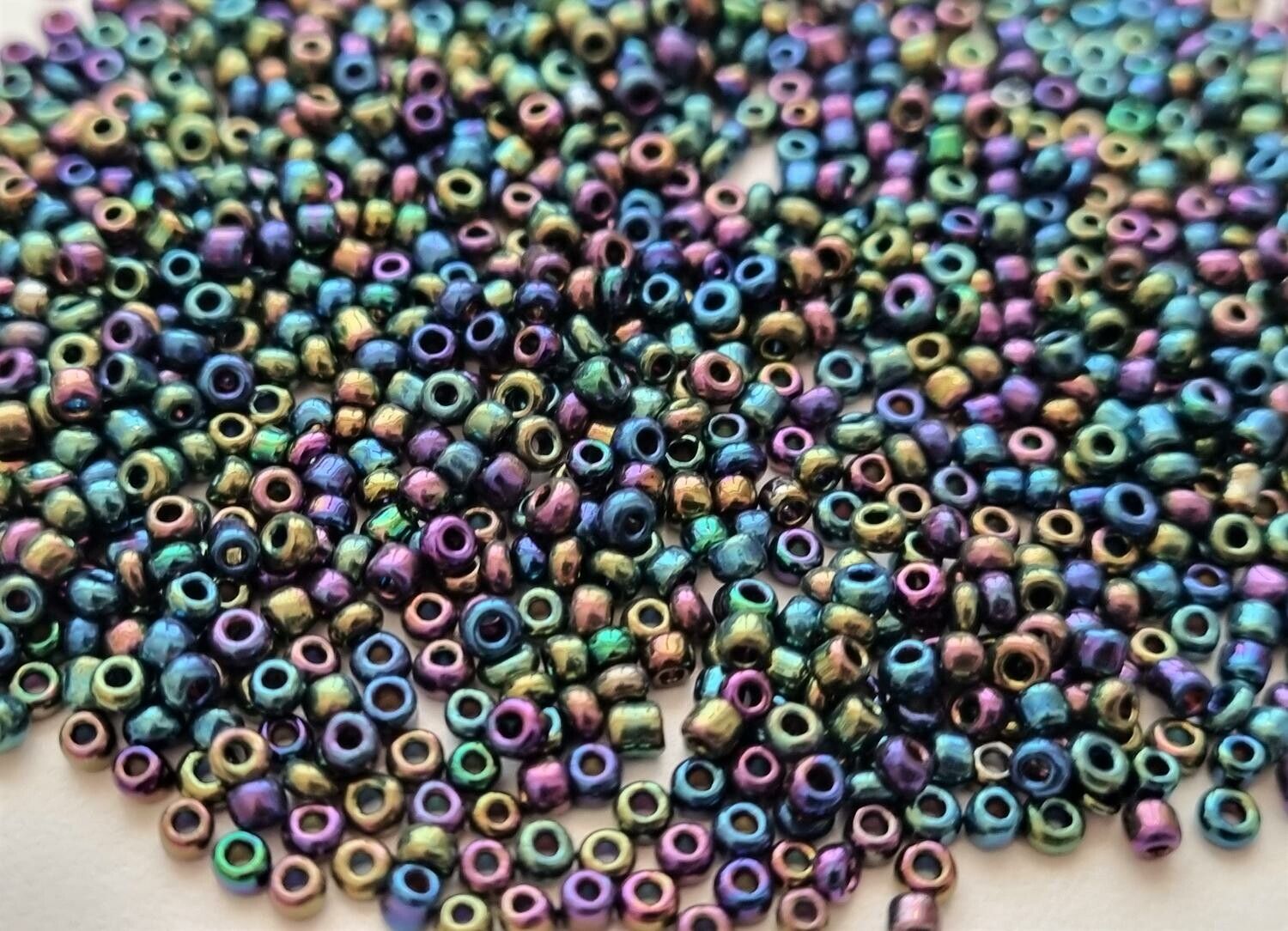 1000 små pärlor, fröpärlor, glaspärlor (2 mm) - Metallic mix