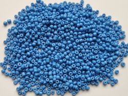 1000 små pärlor, fröpärlor, glaspärlor (2 mm) - Blå