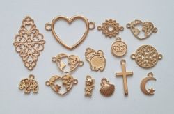 14 st guldfärgade Berlocker Charms Hängen för smyckestillverkning