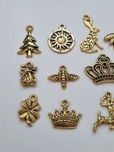 15 st guldfärgade Berlocker Charms Hängen för smyckestillverkning