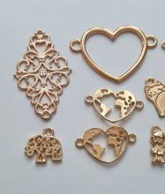14 st guldfärgade Berlocker Charms Hängen för smyckestillverkning