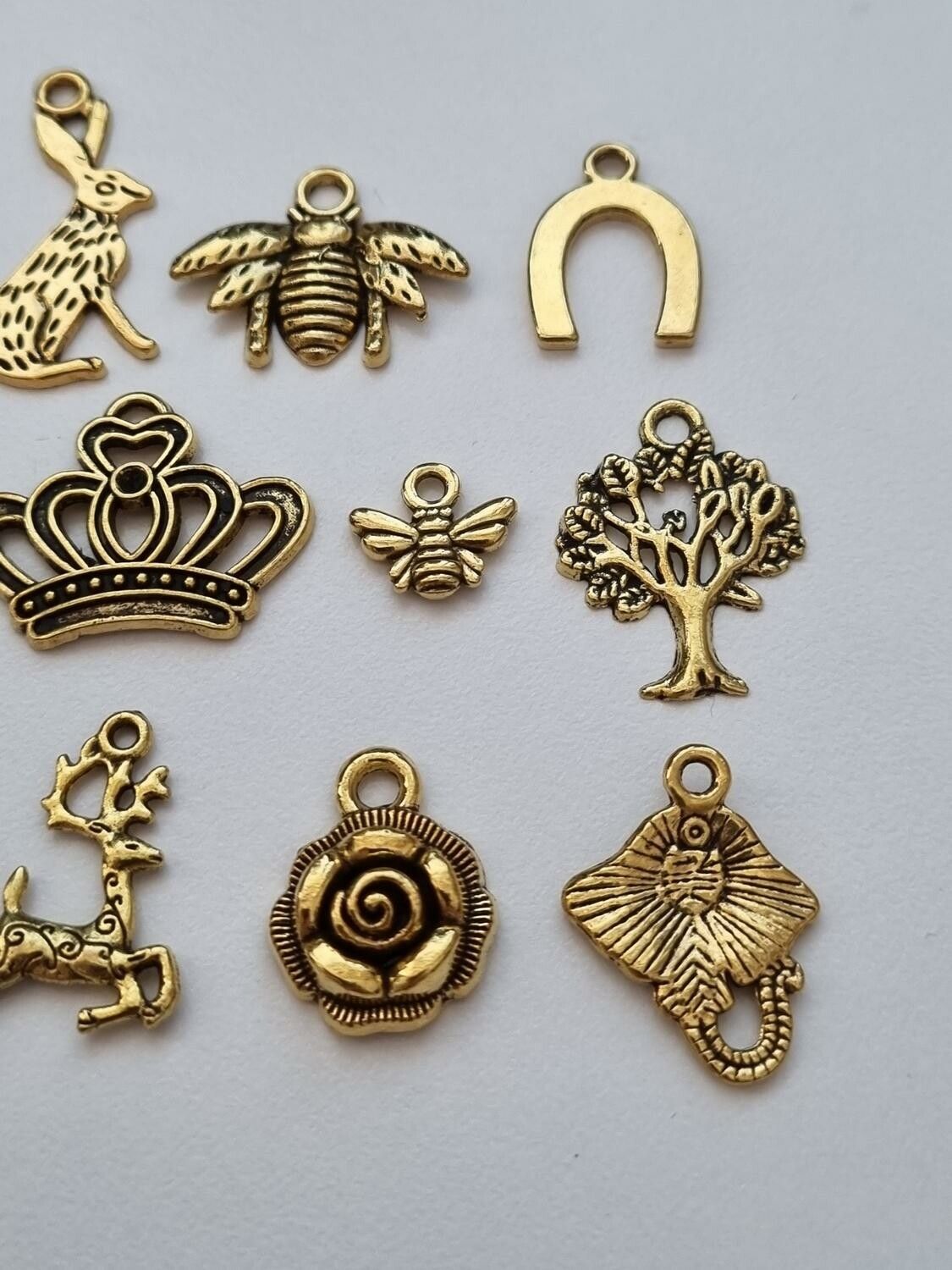 15 st guldfärgade Berlocker Charms Hängen för smyckestillverkning