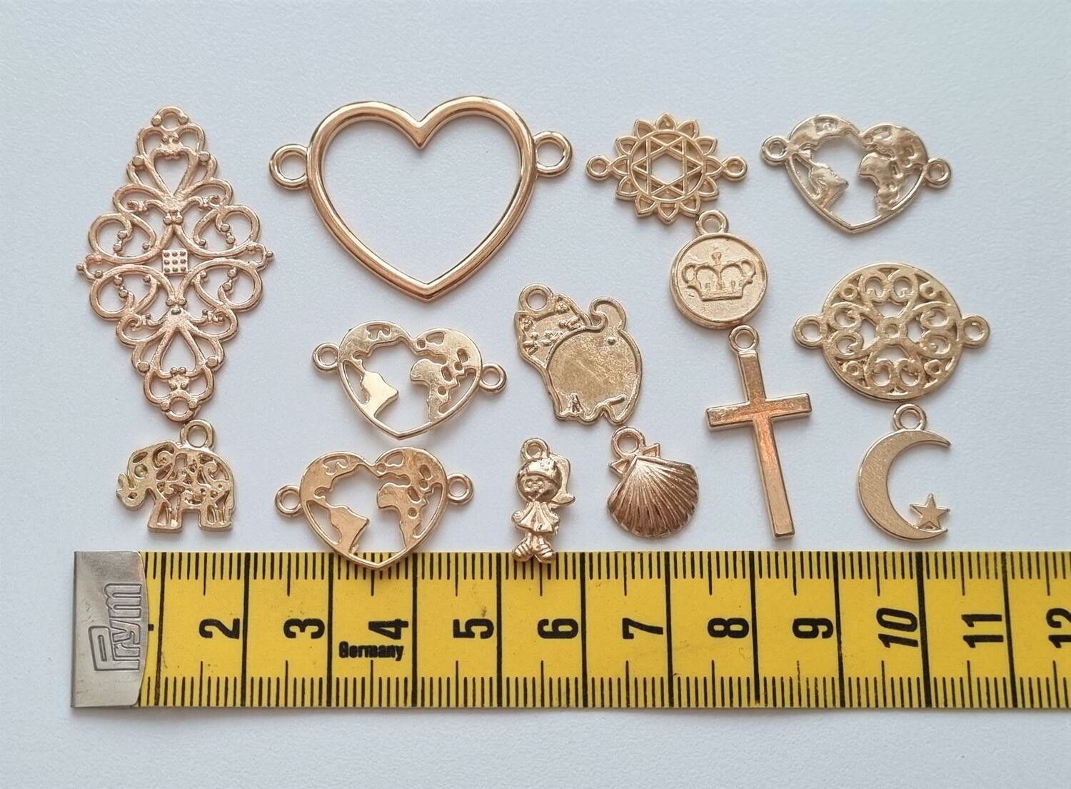 14 st guldfärgade Berlocker Charms Hängen för smyckestillverkning
