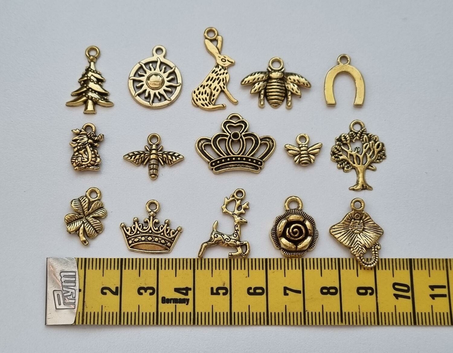15 st guldfärgade Berlocker Charms Hängen för smyckestillverkning