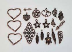 19 st kopparfärgade Berlocker Charms Hängen för smyckestillverkning