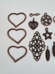 19 st kopparfärgade Berlocker Charms Hängen för smyckestillverkning